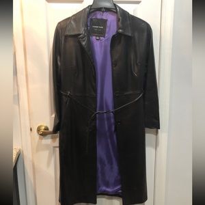 leather trench coat, Andrew Marc New York. petite medium